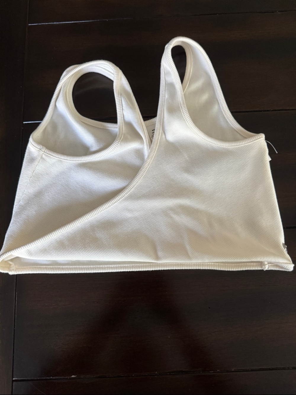 NWOT Roxy Cream Ribbed Racerback Crop Top - Picture 2 of 3